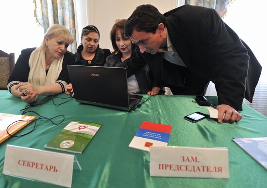 Polling station prepared for Russian presidential election