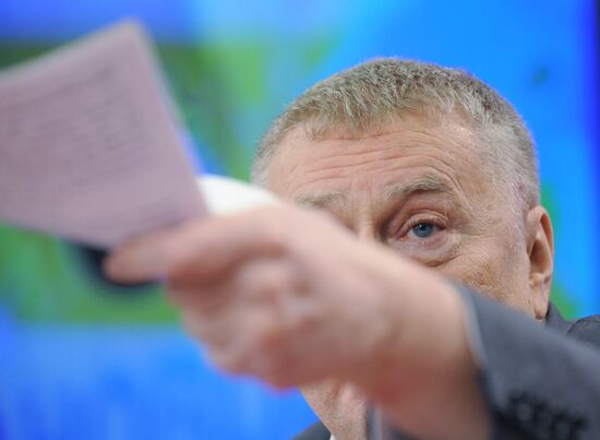 Vladimir Zhirinovsky gives news conference at RIA Novosti