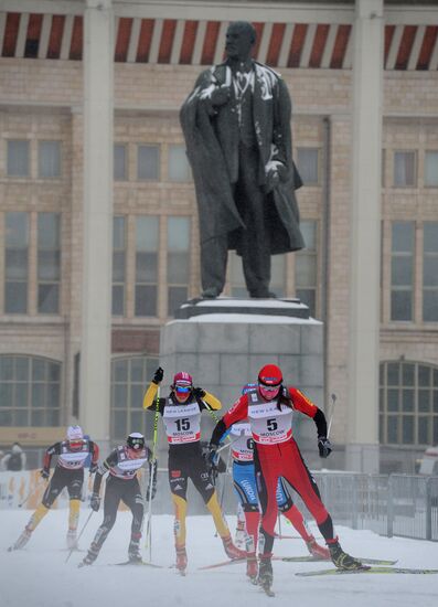 World Cup cross-country skiing stage. Women's sprint