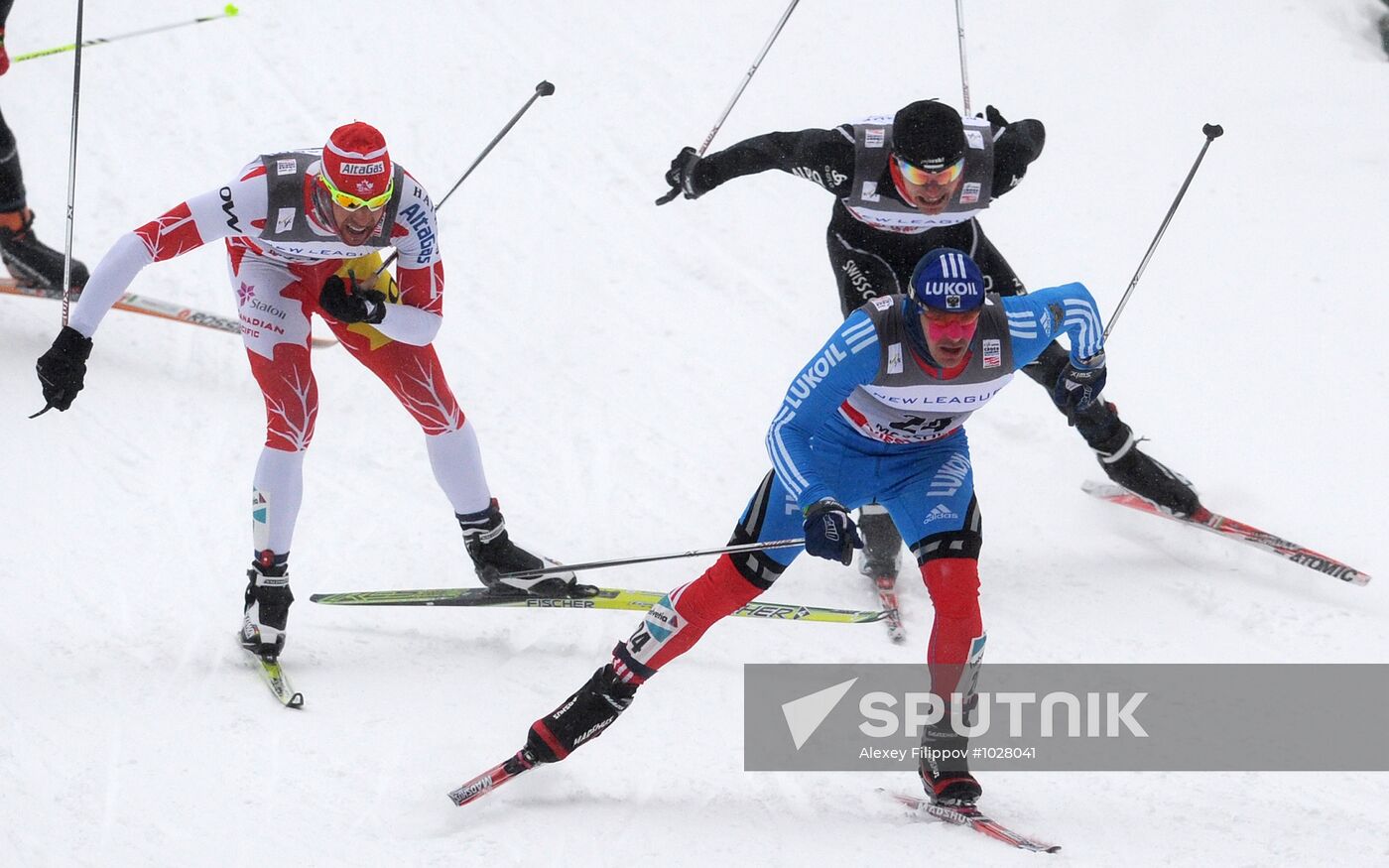 World Cup cross-country skiing stage. Men's sprint