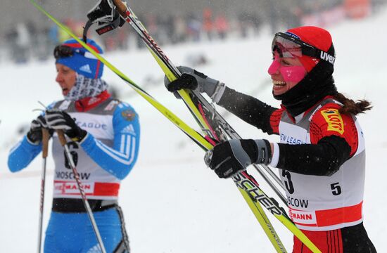 World Cup cross-country skiing stage. Women's sprint