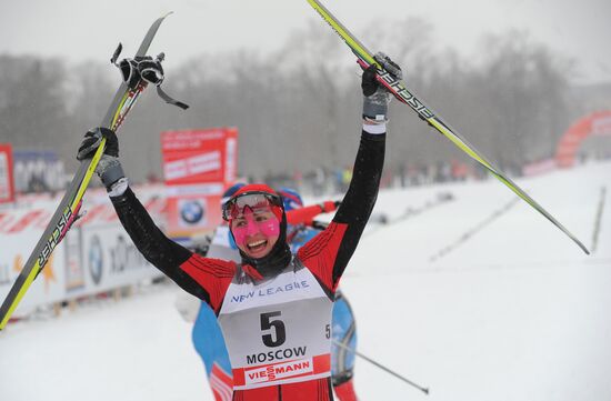 World Cup cross-country skiing stage. Women's sprint