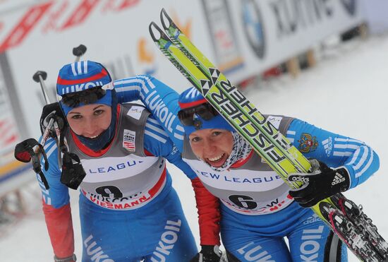 World Cup cross-country skiing stage. Women's sprint