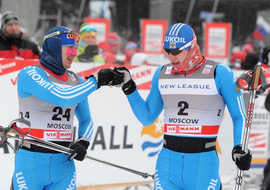 World Cup cross-country skiing stage. Men's sprint