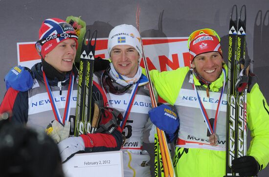 World Cup cross-country skiing stage. Men's sprint