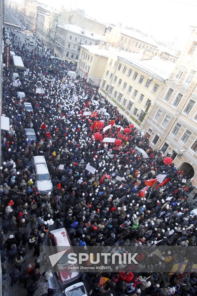 For Fair Elections march and rally in St Petersburg