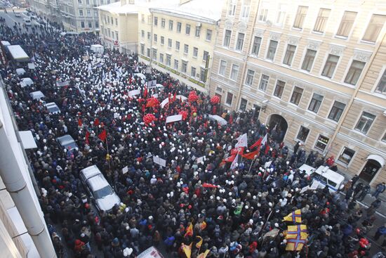 For Fair Elections march and rally in St Petersburg