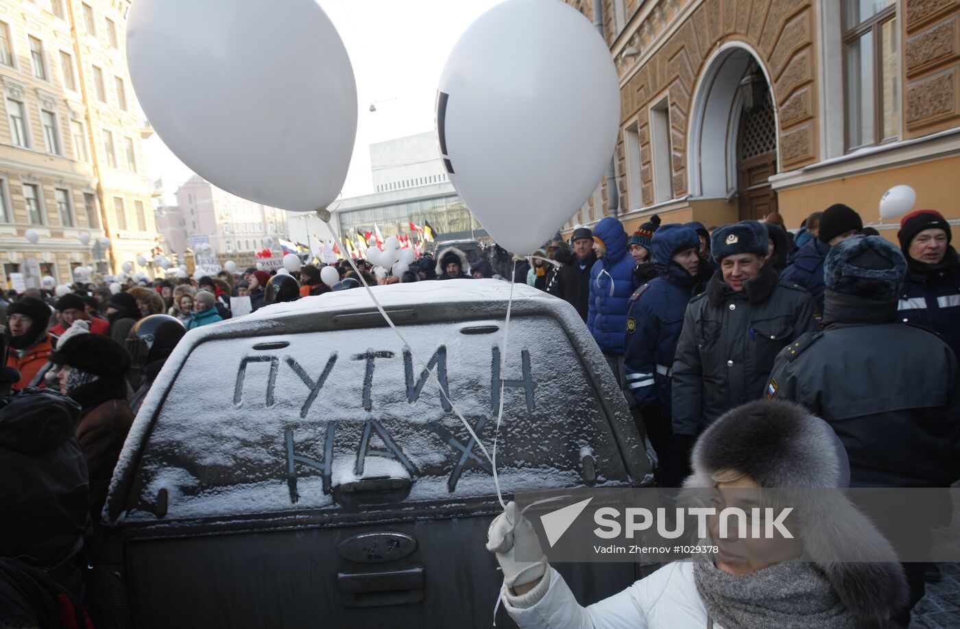 For Fair Elections march and rally in St Petersburg
