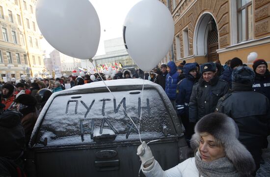 For Fair Elections march and rally in St Petersburg