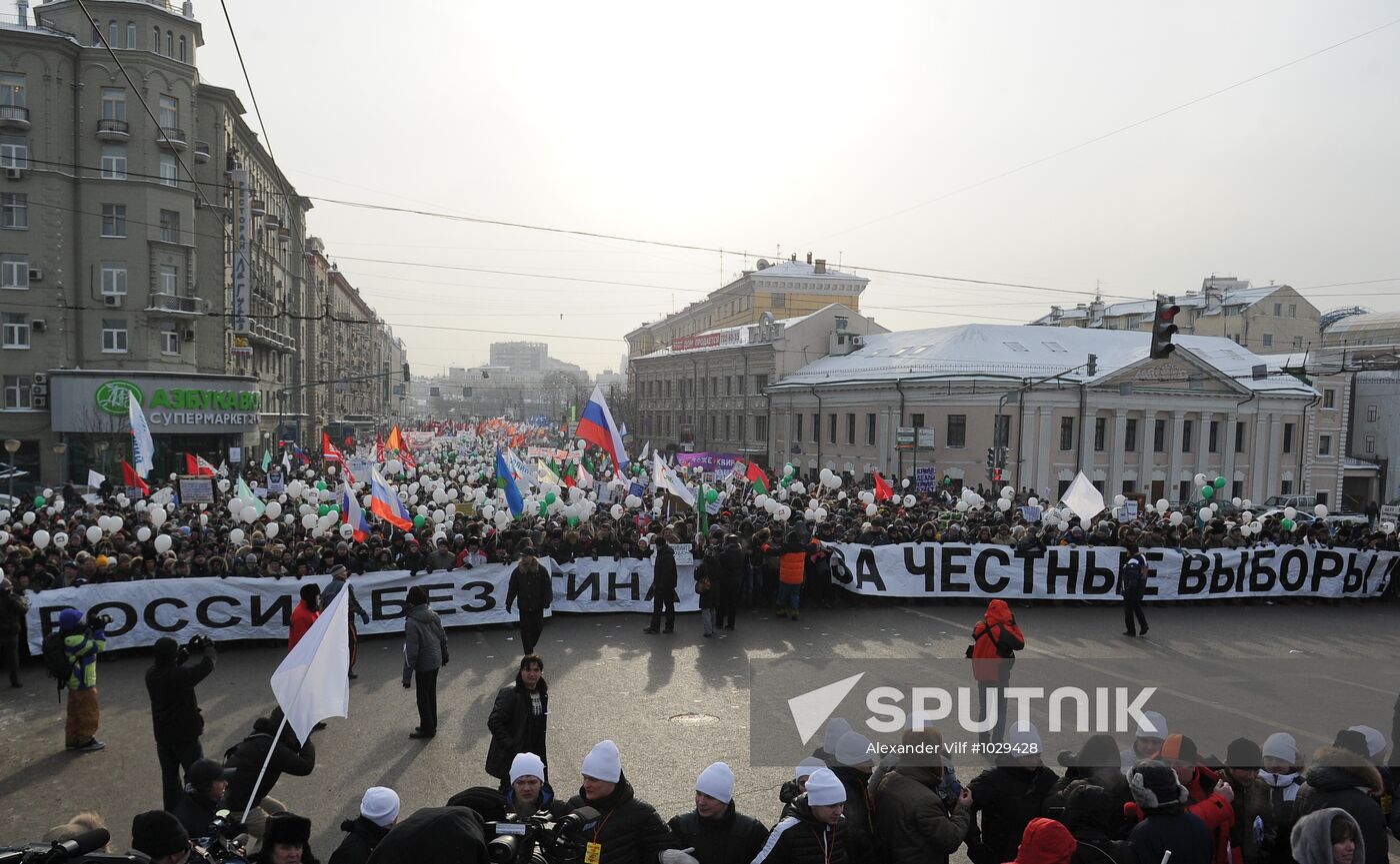 For Fair Election march and rally in Moscow