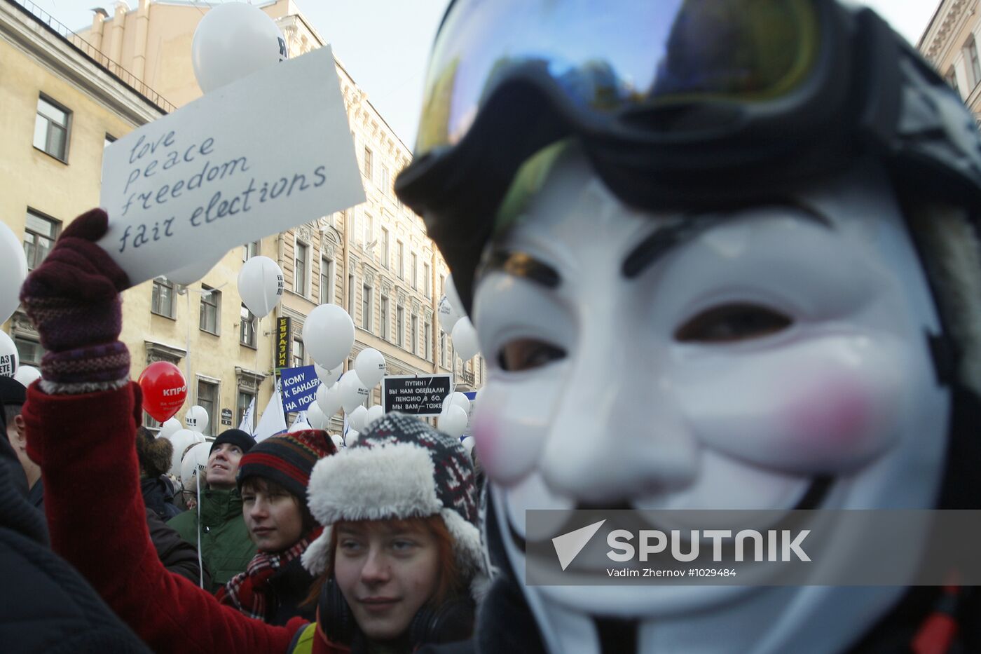 For Fair Elections march and rally in St Petersburg