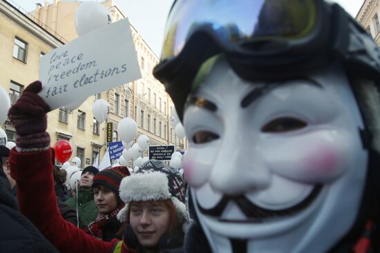 For Fair Elections march and rally in St Petersburg