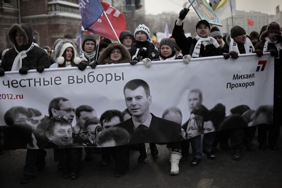 For Fair Election march and rally in Moscow