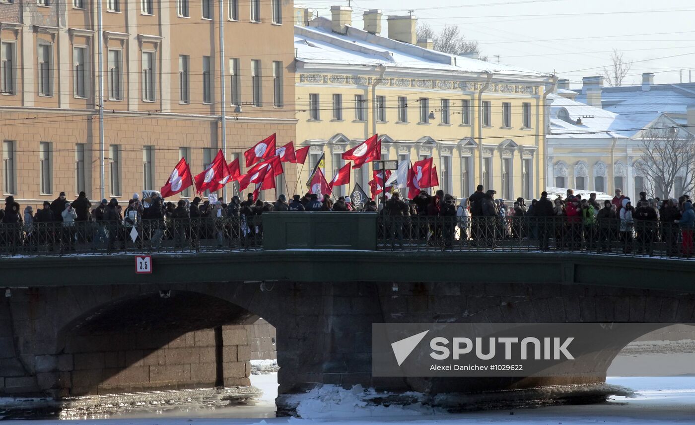 For Fair Elections march and rally in St Petersburg