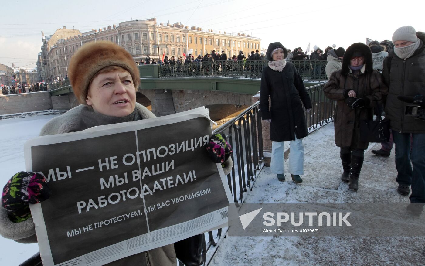 For Fair Elections march and rally in St Petersburg