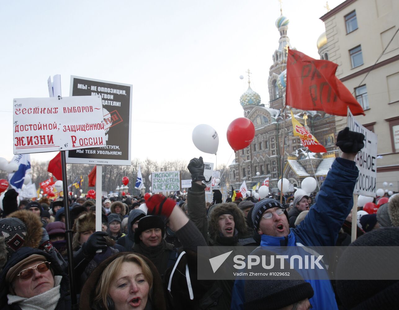For Fair Elections march and rally in St Petersburg