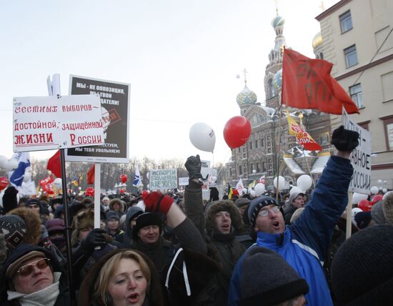 For Fair Elections march and rally in St Petersburg