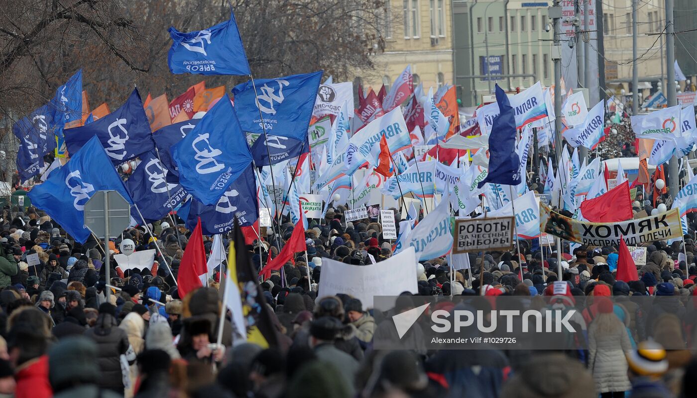 For Fair Election march and rally in Moscow