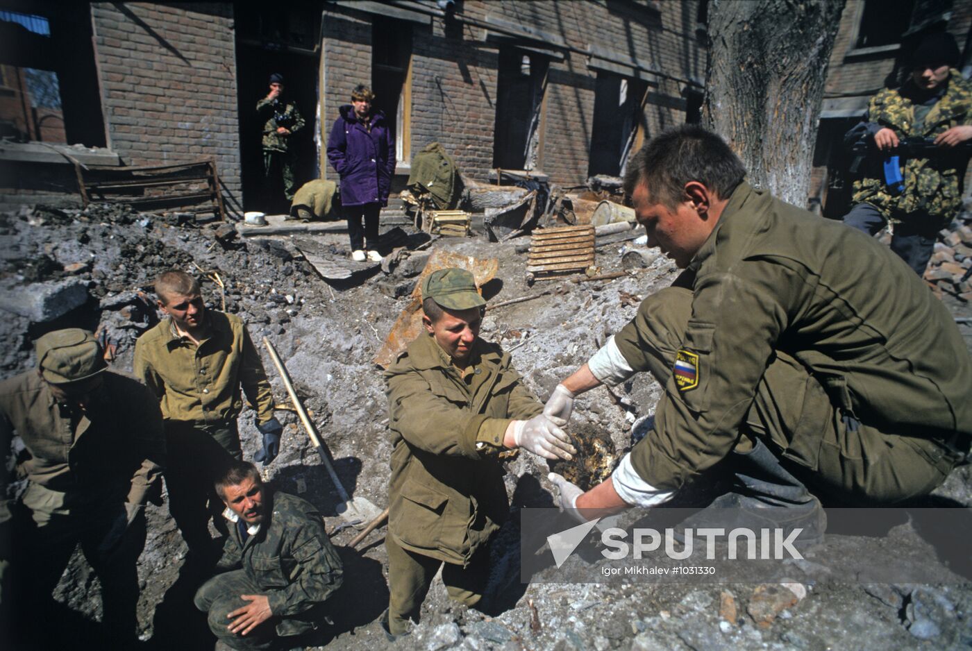 Russian soldiers in Grozny