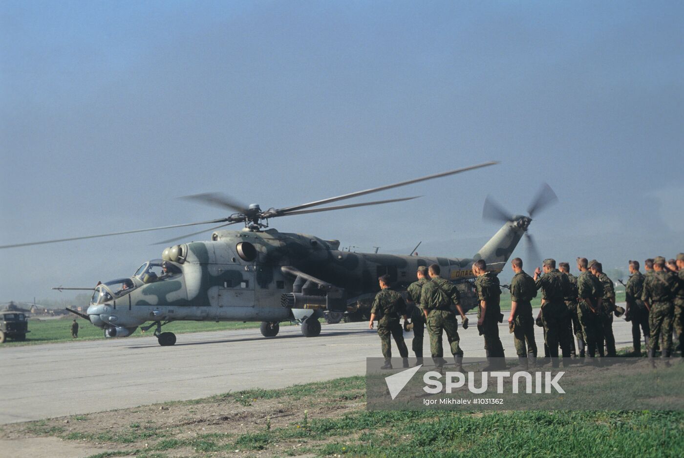 Russian soldiers at Khankala military base