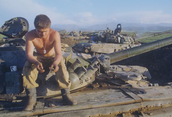 Russian tankmen in Chechnya