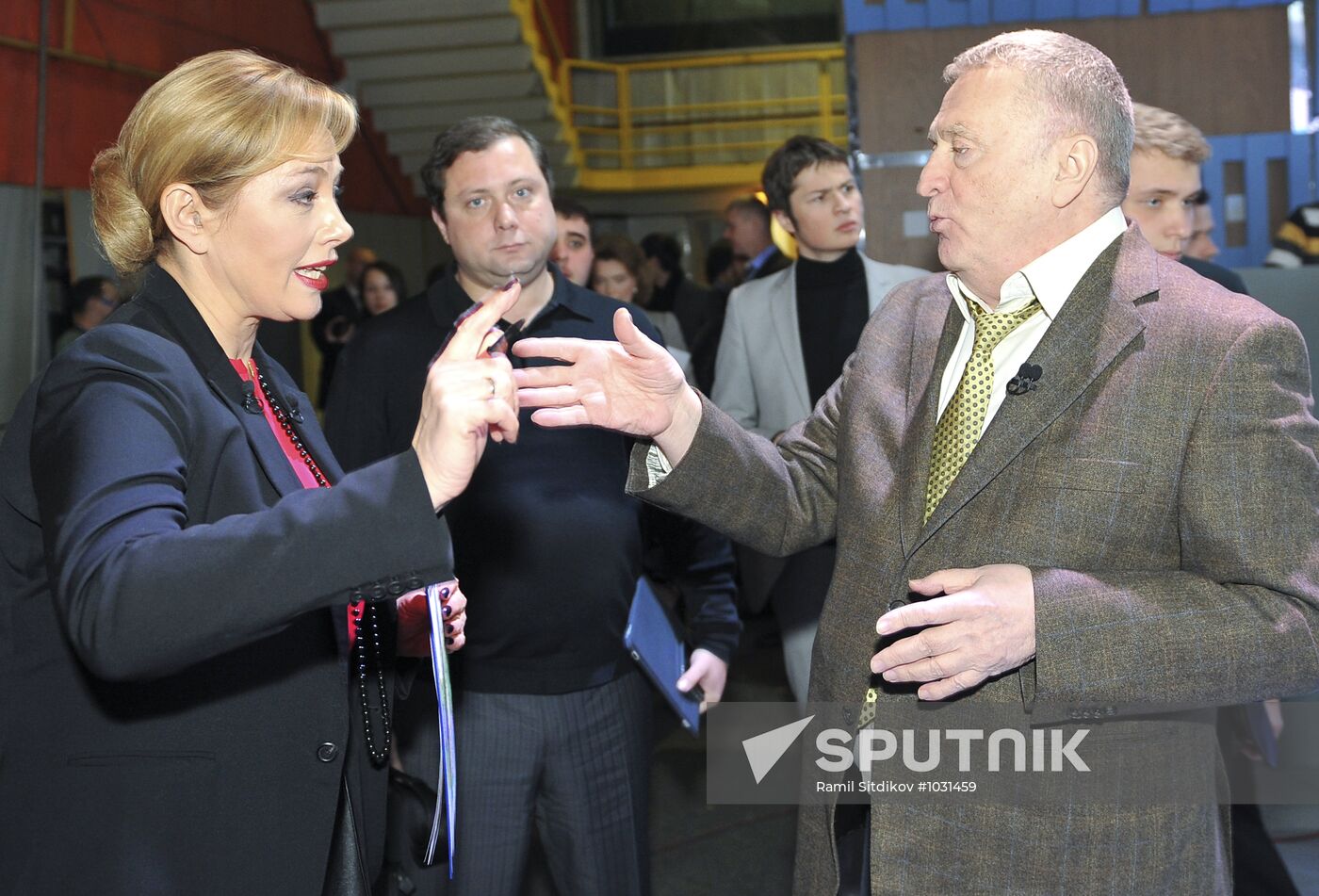 Vladimir Zhirinovsky debates with Natalia Narochnitskaya