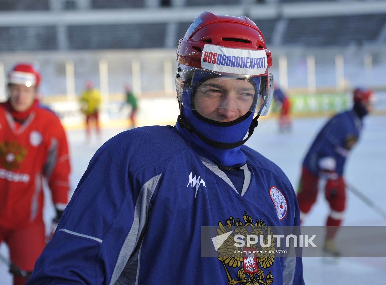 Swedish Hockey Games. Training session of Russian national team