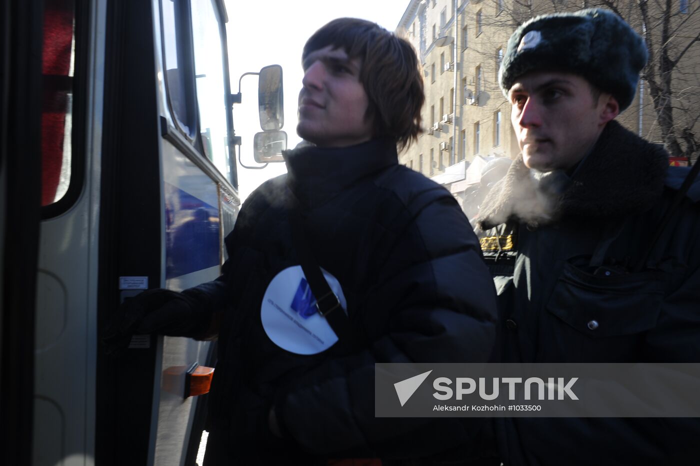 Flashmob in Sadovoye Ring to support Vladimir Putin