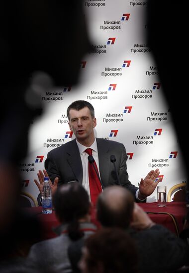 Presidential candidate Mikhail Prokhorov visits St. Petersburg