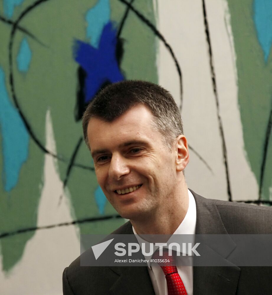 Presidential candidate Mikhail Prokhorov visits St. Petersburg