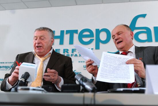 Press conference by Vladimir Zhirinovsky, Gennady Zyuganov