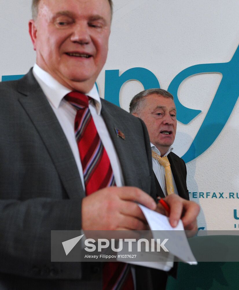 Press conference by Vladimir Zhirinovsky, Gennady Zyuganov