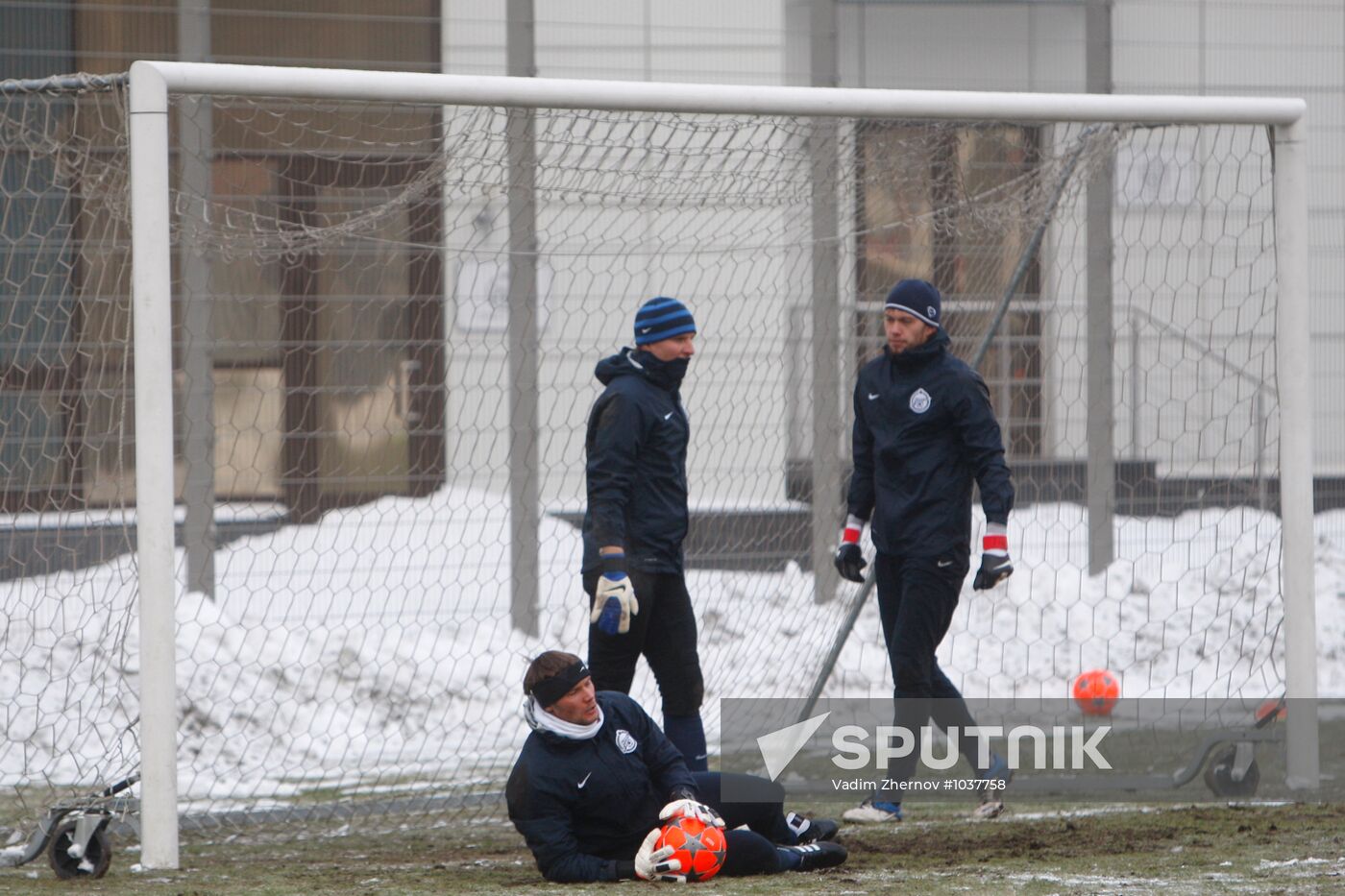 Zenit training session. Champions League. Football