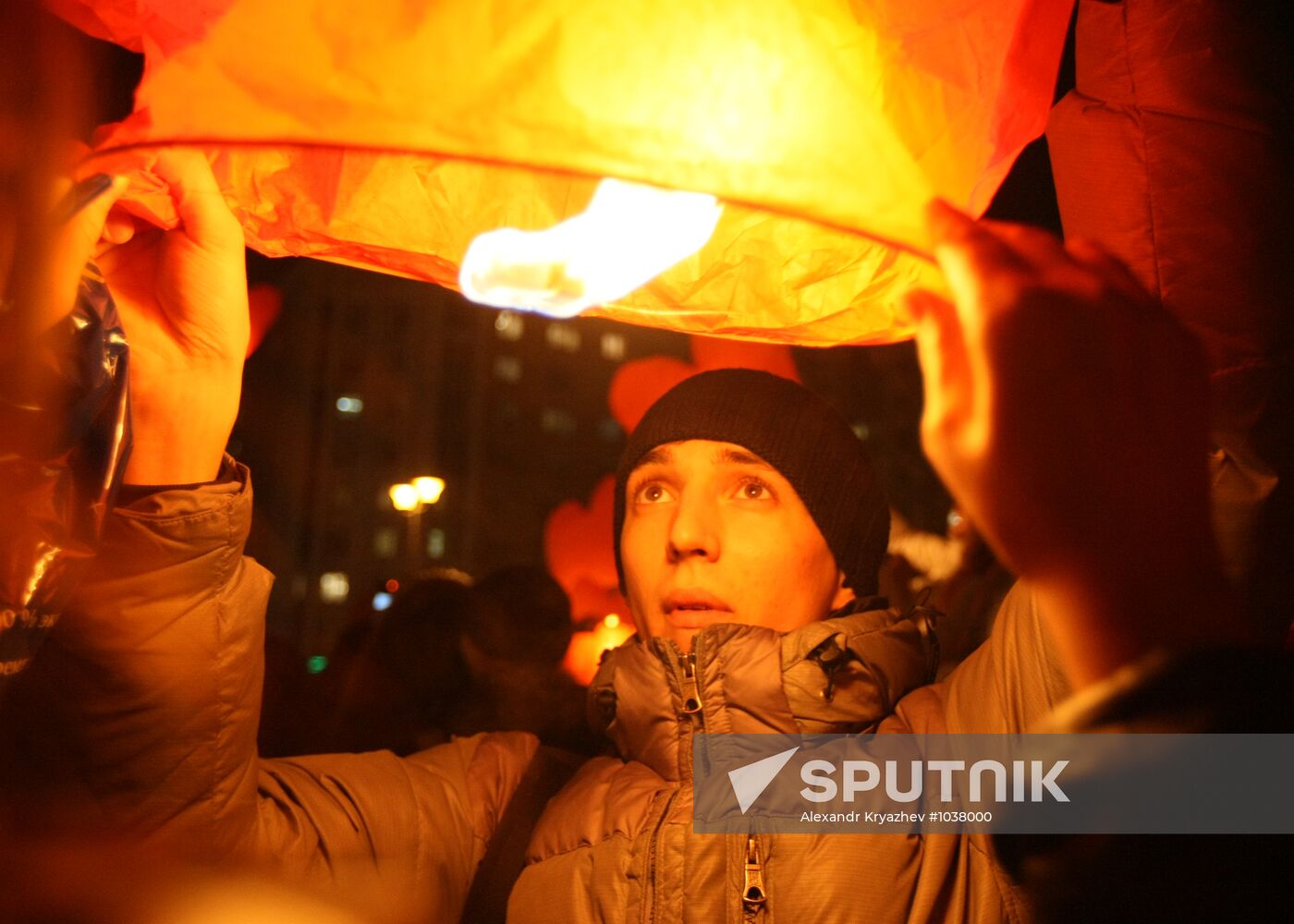 Lighting celestial lanterns to mark St. Valentine's Day