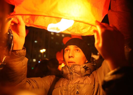 Lighting celestial lanterns to mark St. Valentine's Day