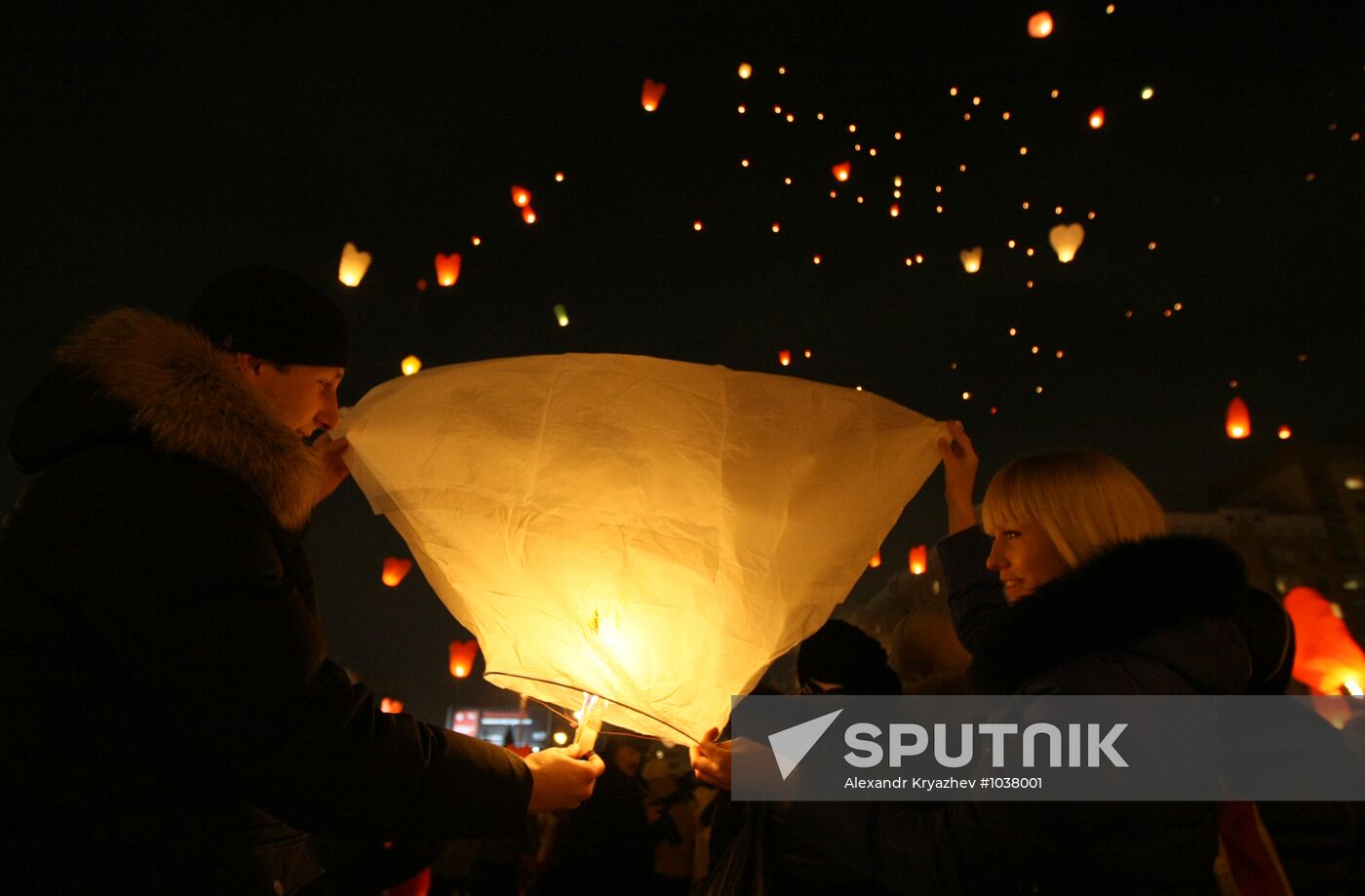 Lighting celestial lanterns to mark St. Valentine's Day