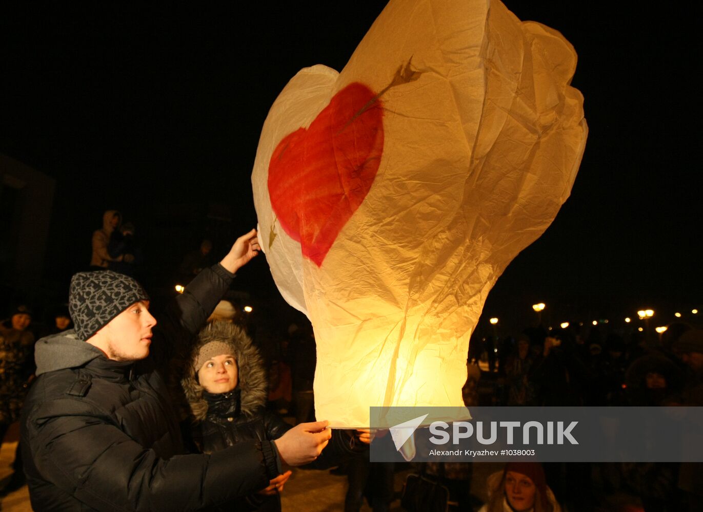 Lighting celestial lanterns to mark St. Valentine's Day