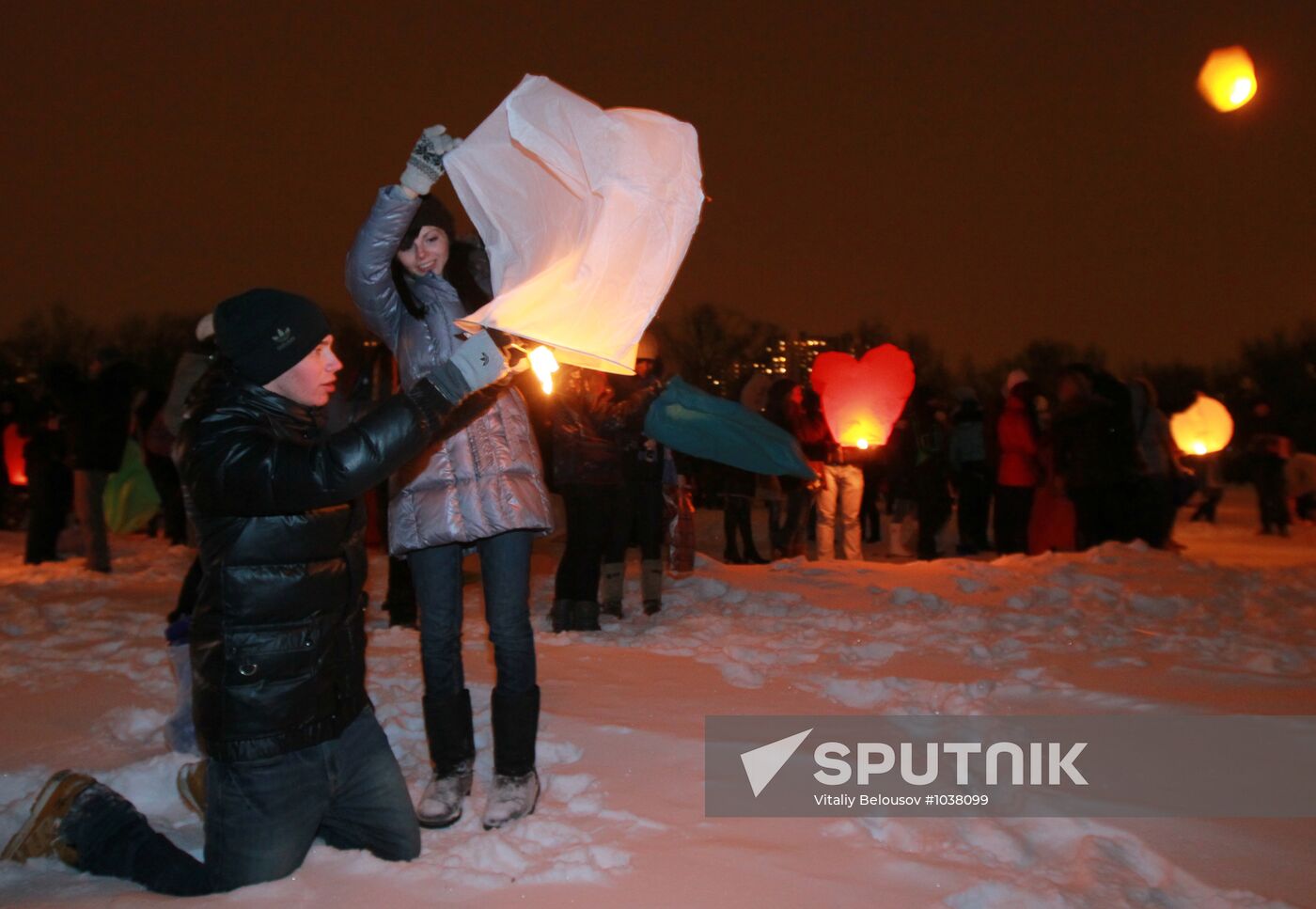 Lighting celestial lanterns to mark St. Valentine's Day
