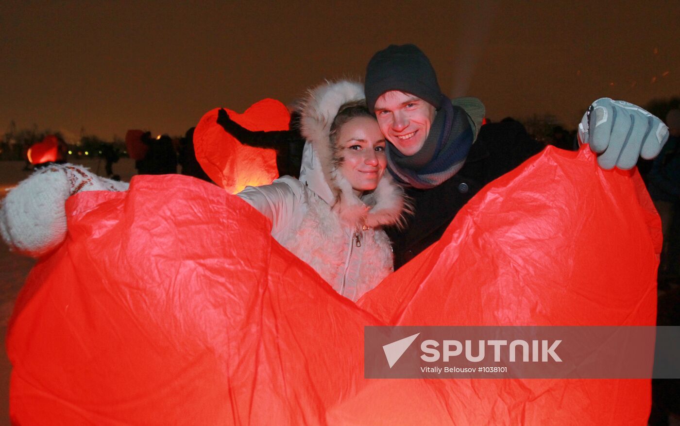 Lighting celestial lanterns to mark St. Valentine's Day