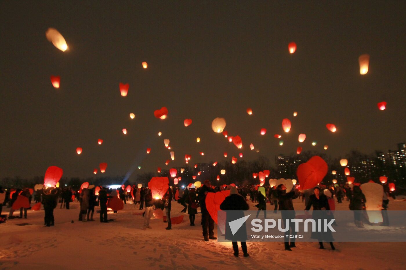 Lighting celestial lanterns to mark St. Valentine's Day