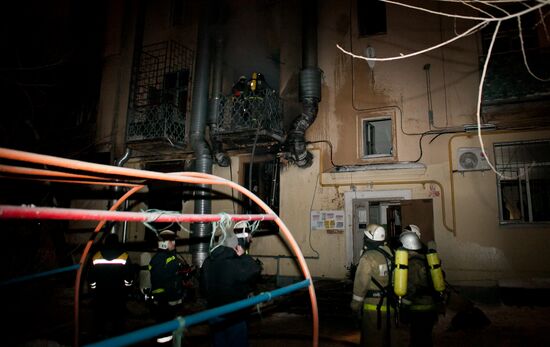 Aftermath of a gas explosion at Belladzhio cafe in Volgograd