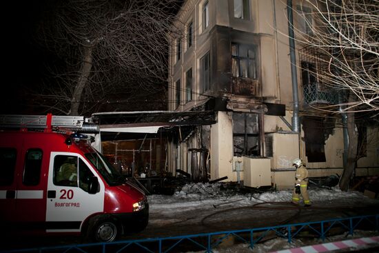 Aftermath of a gas explosion at Belladzhio cafe in Volgograd