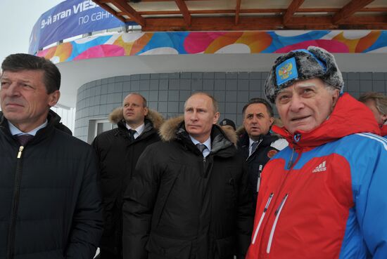 Vladimir Putin visits Paramonovo bobsled and tobogganing center