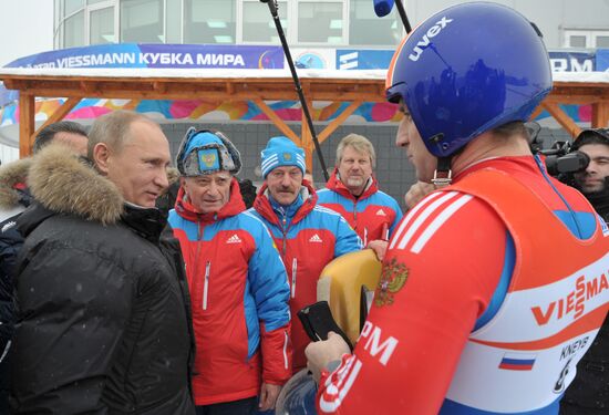 Vladimir Putin visits Paramonovo bobsled and tobogganing center