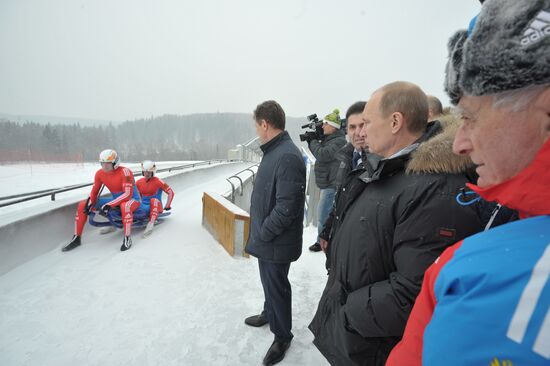 Vladimir Putin visits Paramonovo bobsled and tobogganing center