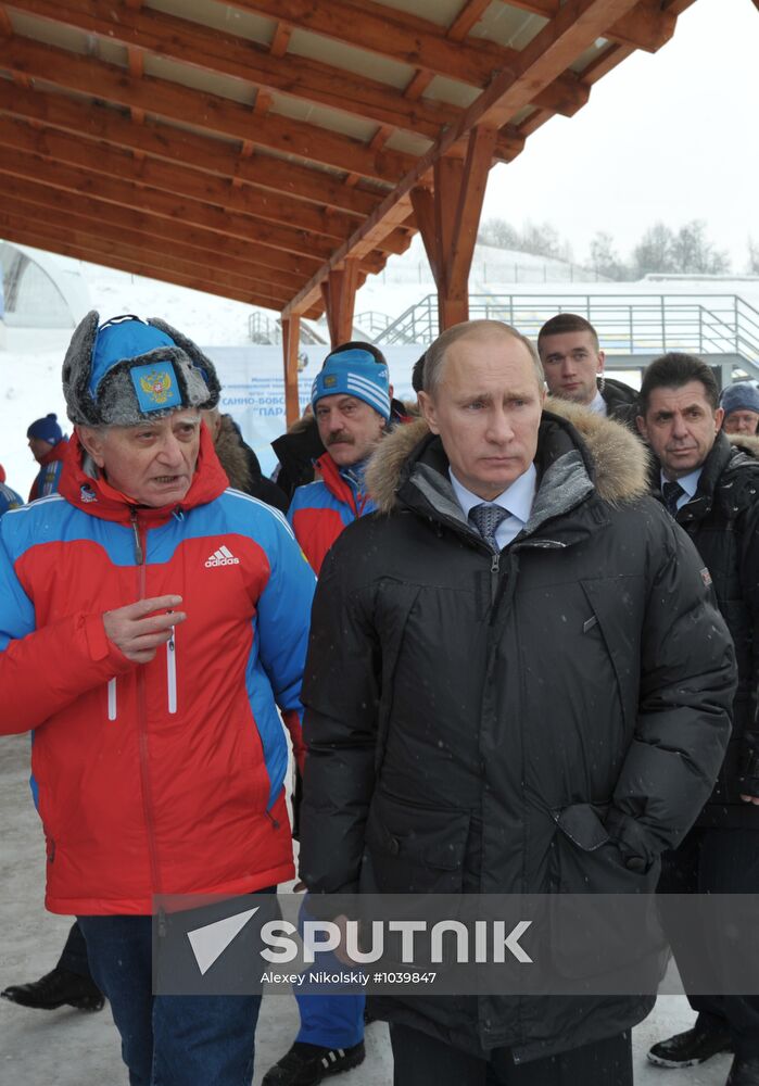 Vladimir Putin visits Paramonovo bobsled and tobogganing center