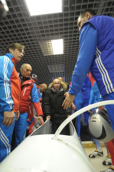 Vladimir Putin visits Paramonovo bobsleigh/luge complex