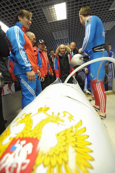 Vladimir Putin visits Paramonovo bobsled and tobogganing center