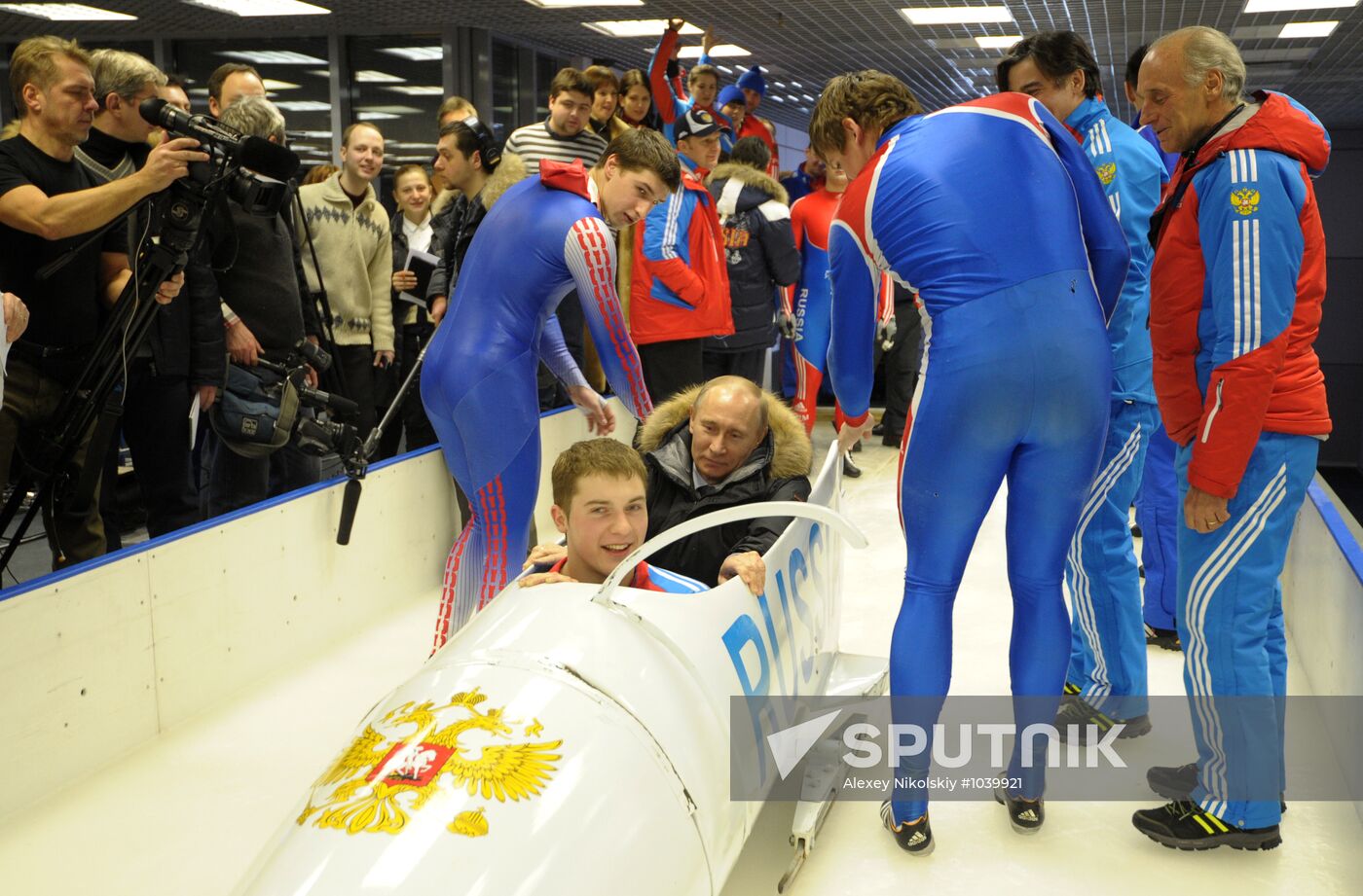 Vladimir Putin visits Paramonovo bobsled and tobogganing center