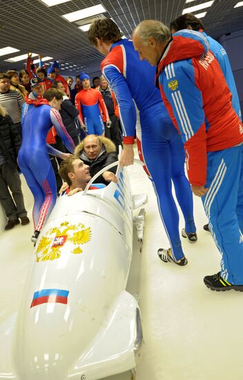 Vladimir Putin visits Paramonovo bobsled and tobogganing center